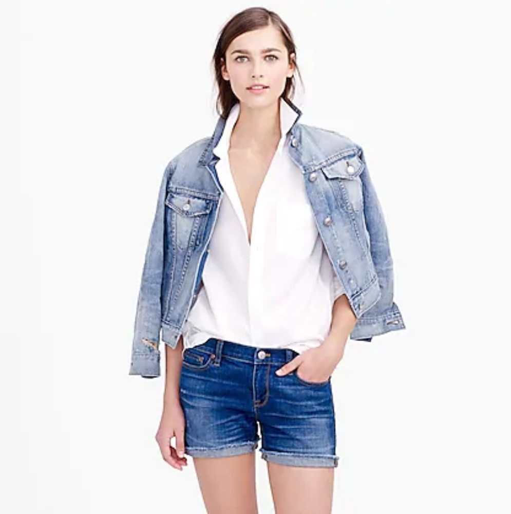 J Crew denim shorts in dark von wash